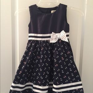 Navy Blue Anchor Dress Kids 4T